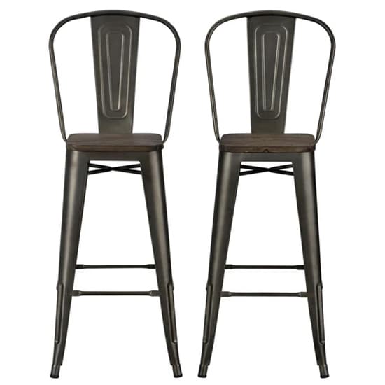 Lenox Wooden Bar Chairs With Copper Metal Frame In Pair_2