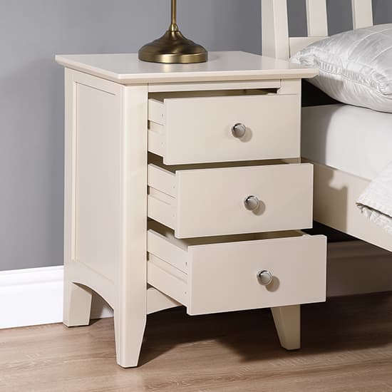 Lenox Wooden Bedside Cabinet Large With 3 Drawers In Ivory_2