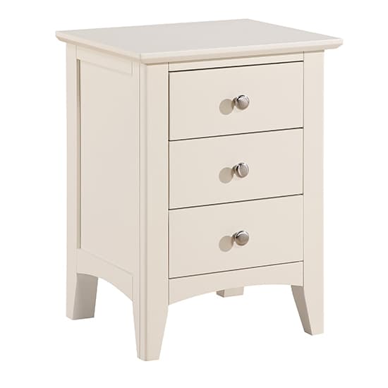 Lenox Wooden Bedside Cabinet Large With 3 Drawers In Ivory_3