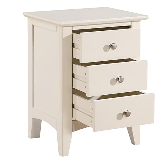 Lenox Wooden Bedside Cabinet Large With 3 Drawers In Ivory_4