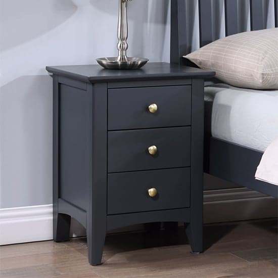Lenox Wooden Bedside Cabinet Large With 3 Drawers In Off Black_1