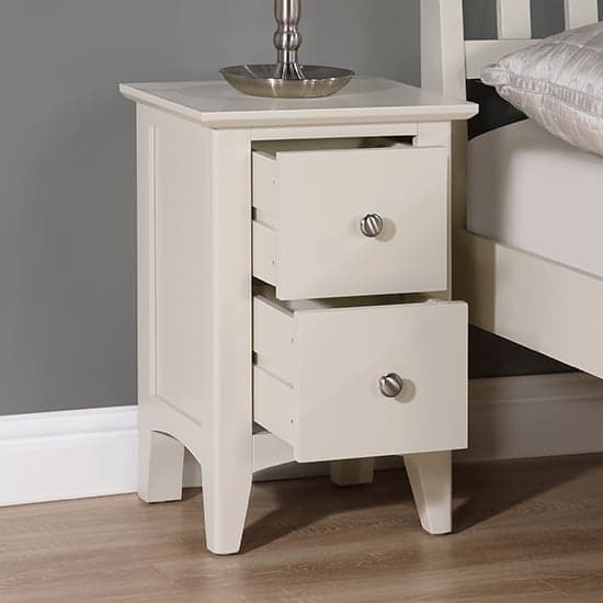 Lenox Wooden Bedside Cabinet Small With 2 Drawers In Ivory_2