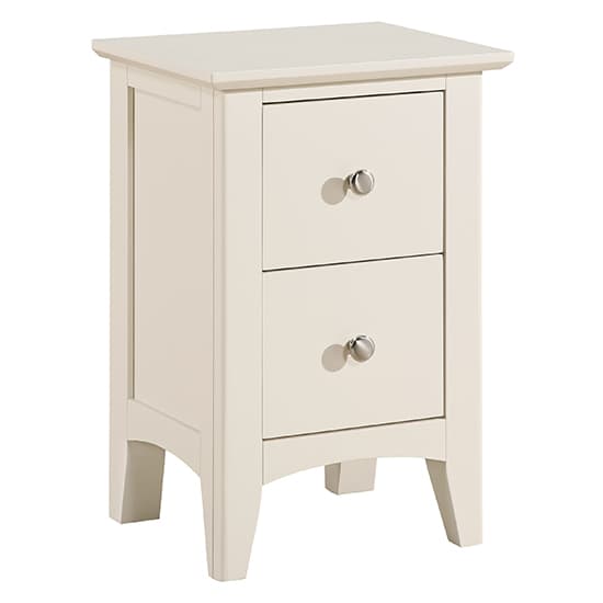 Lenox Wooden Bedside Cabinet Small With 2 Drawers In Ivory_3