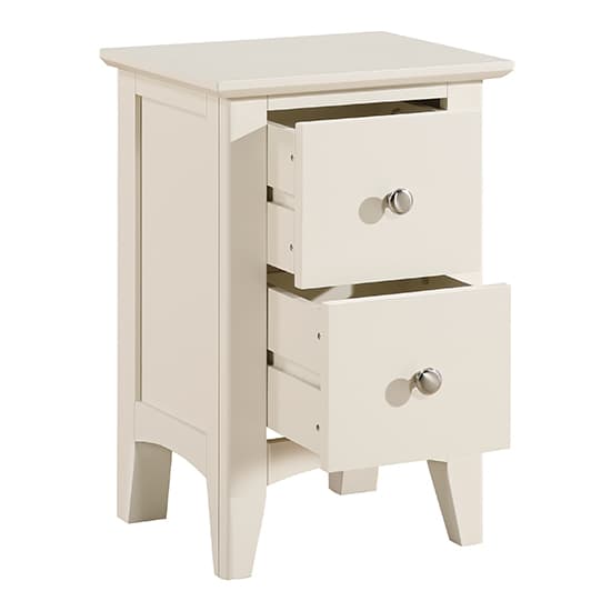 Lenox Wooden Bedside Cabinet Small With 2 Drawers In Ivory_4