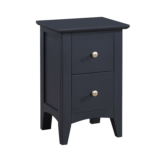 Lenox Wooden Bedside Cabinet Small With 2 Drawers In Off Black_3