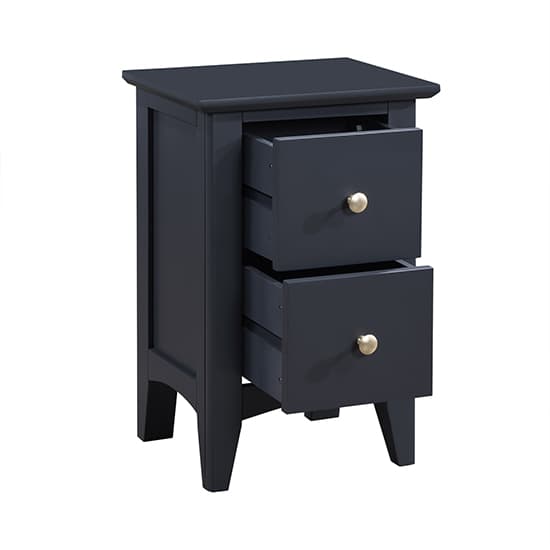 Lenox Wooden Bedside Cabinet Small With 2 Drawers In Off Black_4