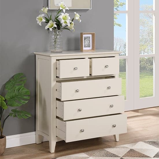 Lenox Wooden Chest Of 5 Drawers In Ivory_2