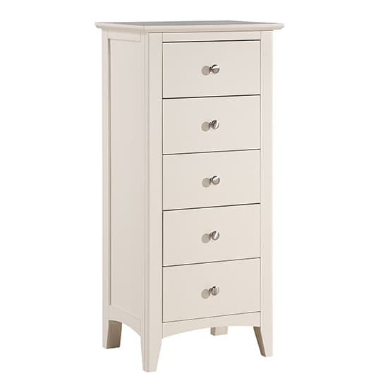 Lenox Wooden Chest Of 5 Drawers Narrow In Ivory_2