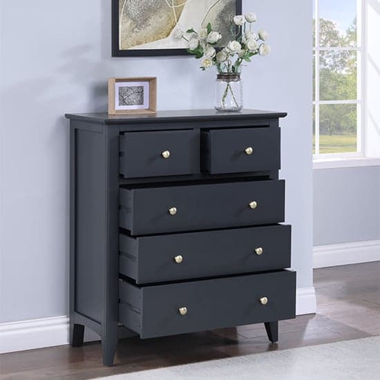 Lenox Wooden Chest Of 5 Drawers In Off Black_2
