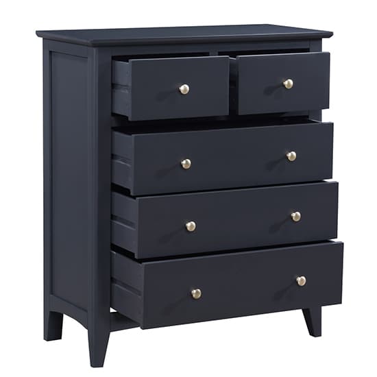 Lenox Wooden Chest Of 5 Drawers In Off Black_4