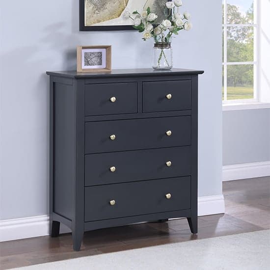 Lenox Wooden Chest Of 5 Drawers In Off Black_1