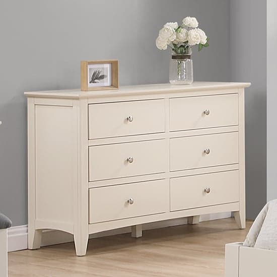 Lenox Wooden Chest Of 6 Drawers Wide In Ivory_1