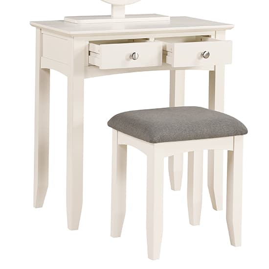 Lenox Wooden Dressing Table With Stool In Ivory_3