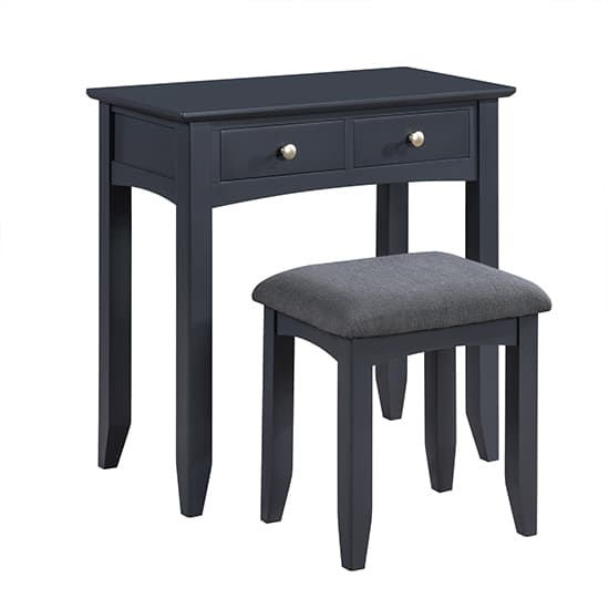 Lenox Wooden Dressing Table With Stool In Off Black_3