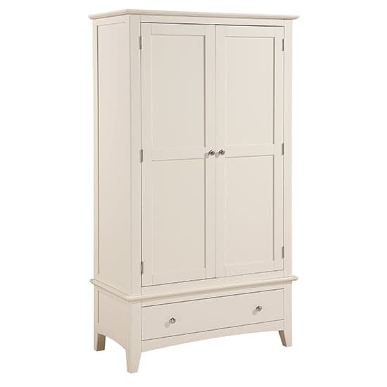 Lenox Wooden Wardrobe With 2 Doors 1 Drawer In Ivory_3