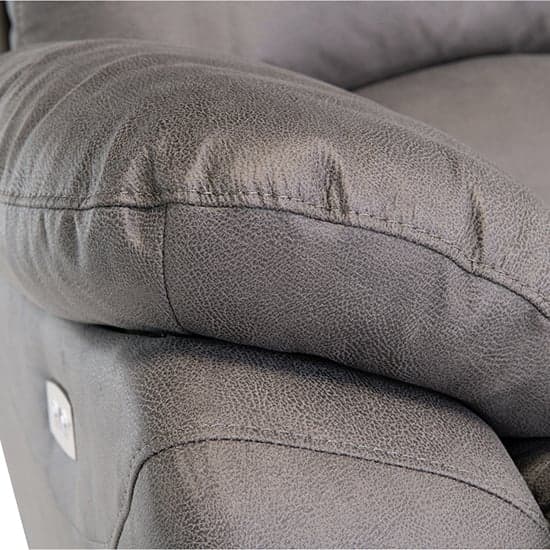 Leo Fabric Electric Recliner 2 Seater Sofa In Grey_3