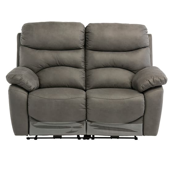Leo Fabric Electric Recliner 2 Seater Sofa In Grey_1