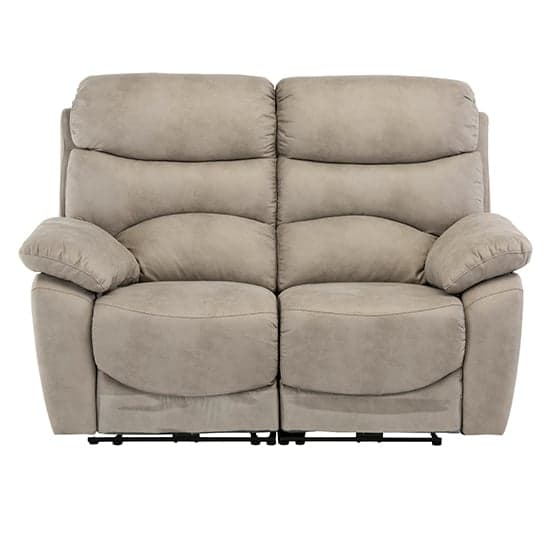 Leo Fabric Electric Recliner 2 Seater Sofa In Natural_1