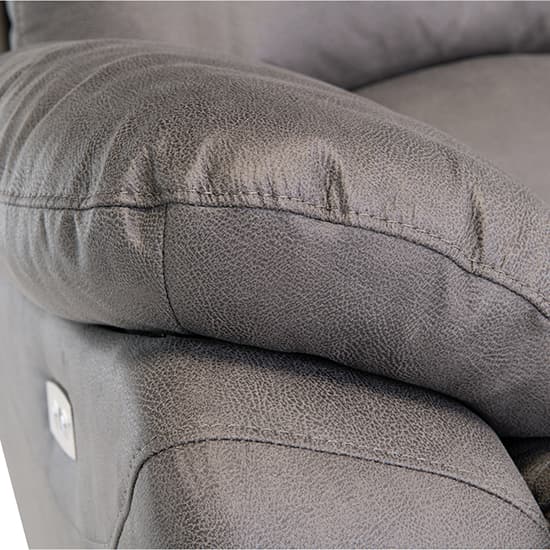 Leo Fabric Electric Recliner 3 Seater Sofa In Grey_3