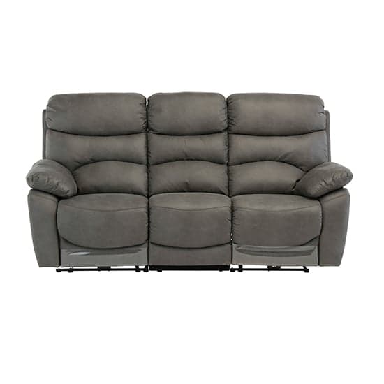 Leo Fabric Electric Recliner 3 Seater Sofa In Grey_1