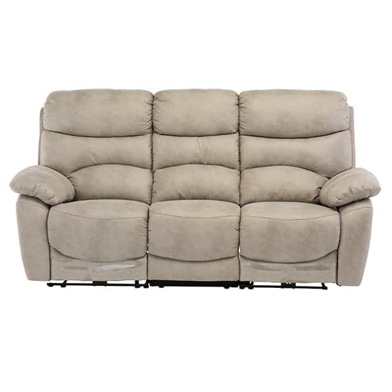 Leo Fabric Electric Recliner 3 Seater Sofa In Natural_1