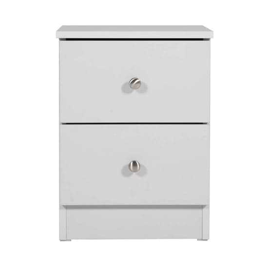Leon Wooden Bedside Cabinet With 2 Drawers In Light Grey_2