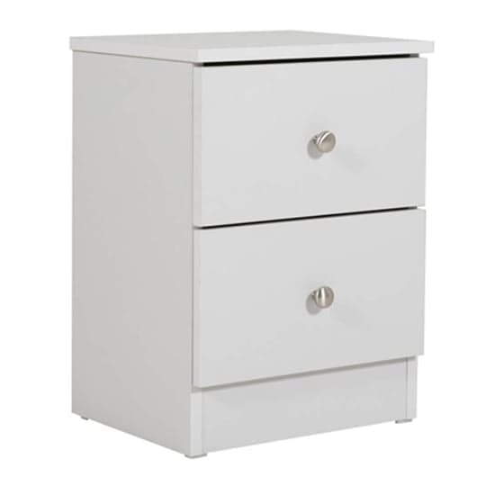 Leon Wooden Bedside Cabinet With 2 Drawers In Light Grey_1
