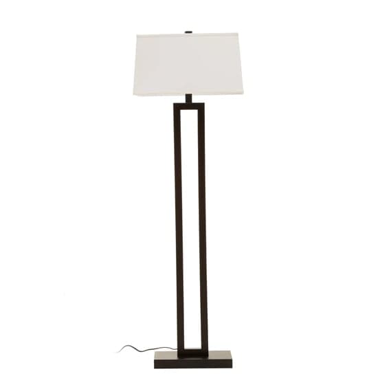 Leora White Fabric Shade Floor Lamp In Black Cut-out Stand_1