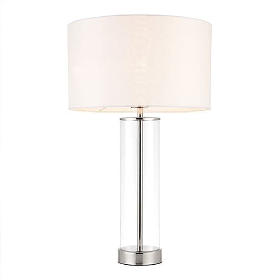 Lessina Vintage White Fabric Touch Table Lamp In Bright Nickel_2