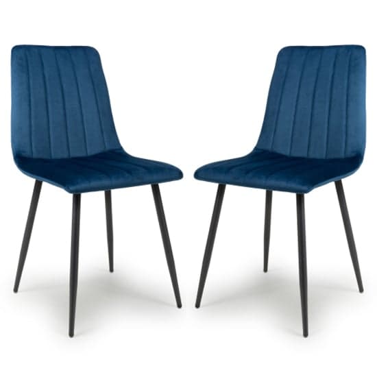 Leuven Blue Brushed Velvet Dining Chairs In Pair_1