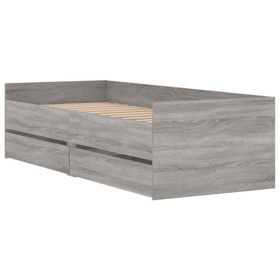 Leuven Wooden Single Bed With Drawers In Grey Sonoma Oak_3