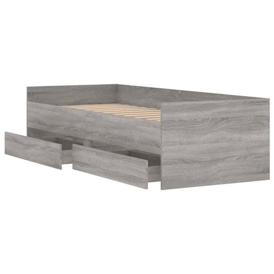 Leuven Wooden Single Bed With Drawers In Grey Sonoma Oak_4