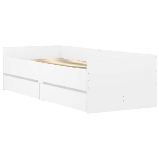 Leuven Wooden Single Bed With Drawers In White_3