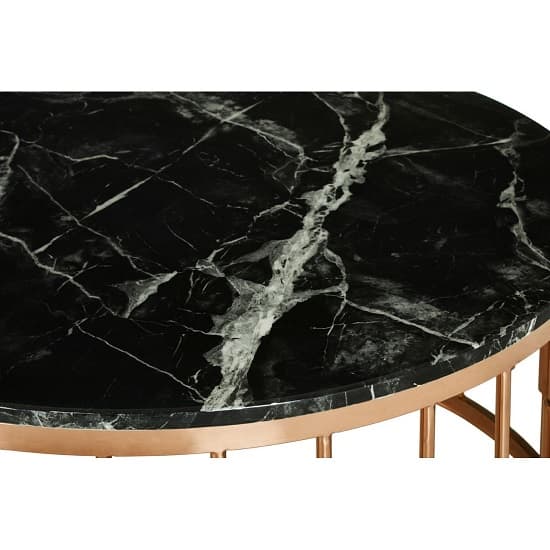 Alvara Round Black Marble Top Coffee Table With Rose Gold Base_3