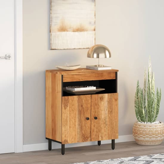 Lewes Acacia Wood Storage Cabinet With 2 Doors In Natural_1