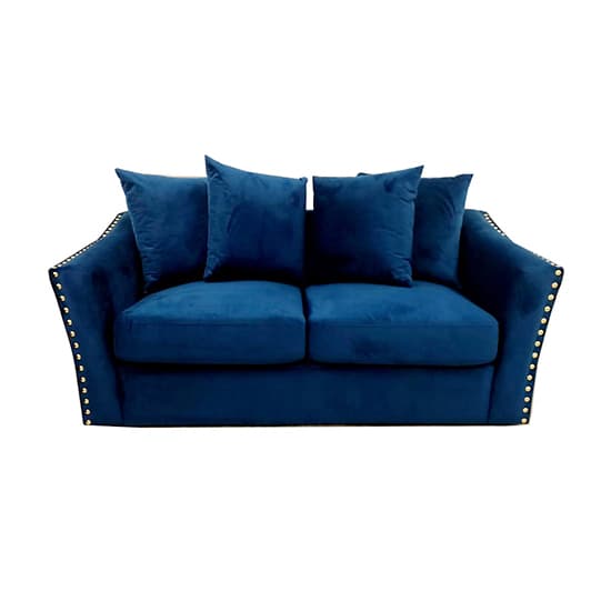 Lewes Velvet 3 + 2 Seater Sofa Set In Marine Blue_4