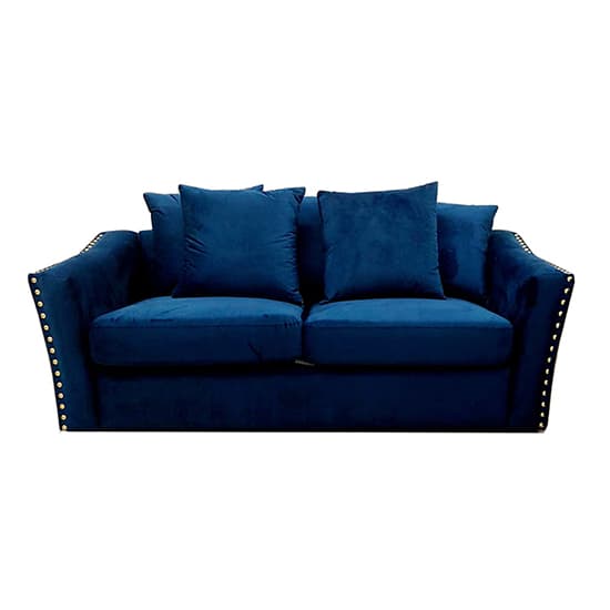 Lewes Velvet 3 + 2 Seater Sofa Set In Marine Blue_5