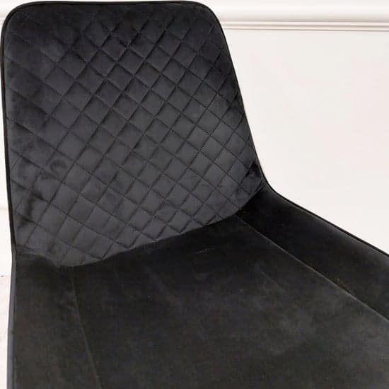 Lewiston Black Velvet Dining Chairs In Pair_2