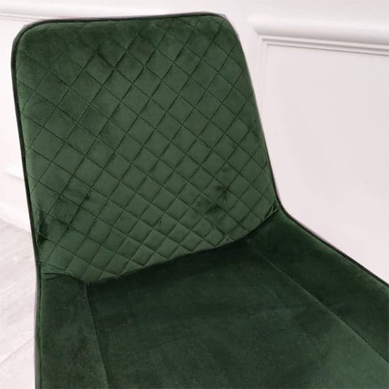 Lewiston Emerald Green Velvet Dining Chairs In Pair_2