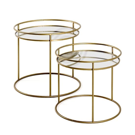 Lewiston Mirrored Set Of 2 Side Tables In Gold_2