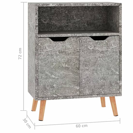 Lexie Wooden Sideboard With 2 Doors 1 Shelf In Concrete Effect_5