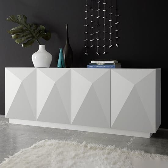 Lexis High Gloss Sideboard With 4 Doors In White_1