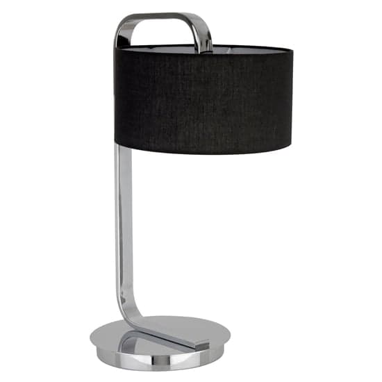 Leylow Black Fabric Shade Table Lamp With Chrome Metal Base_2