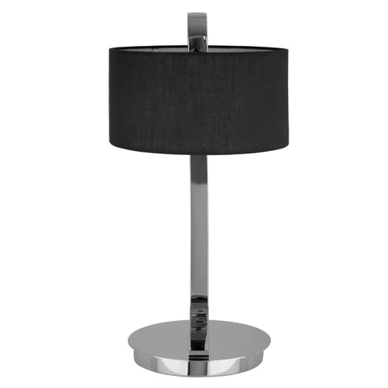Leylow Black Fabric Shade Table Lamp With Chrome Metal Base_3