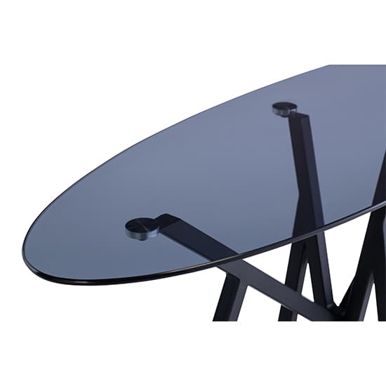 Liam Grey Tinted Glass Console Table With Black Metal Legs Furniture in Fashion