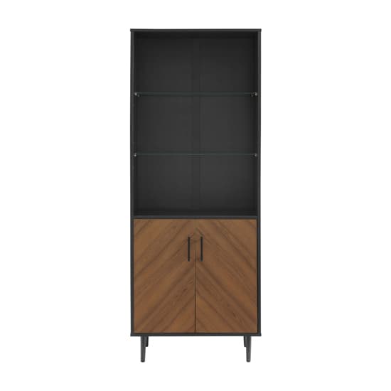Lian Wooden Display Cabinet With 2 Doors In Black and Brown_6