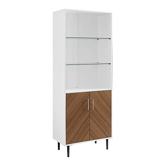 Lian Wooden Display Cabinet With 2 Doors In White And Brown_3