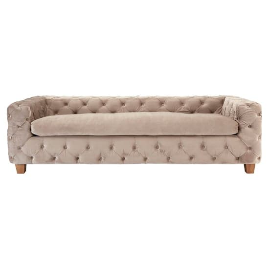 Libertas Upholstered Velvet 3 Seater Sofa In Coffee_2