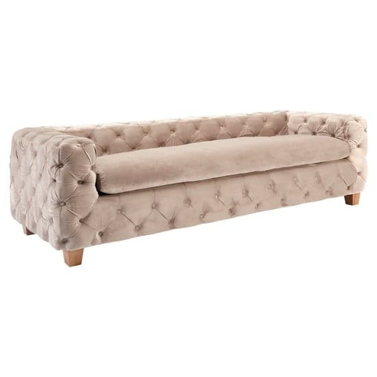 Libertas Upholstered Velvet 3 Seater Sofa In Coffee_1