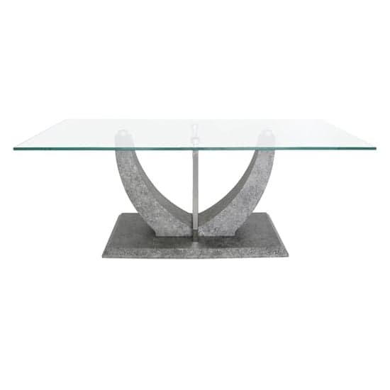 Liberty Clear Glass Coffee Table With Grey Wooden Base_2
